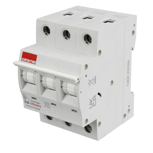 Contactum 50A Triple Pole 10kA C Curve MCB