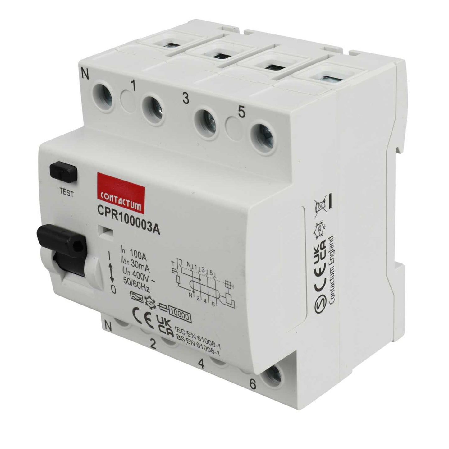 Contactum 100A 4 Pole 30mA Type A RCD