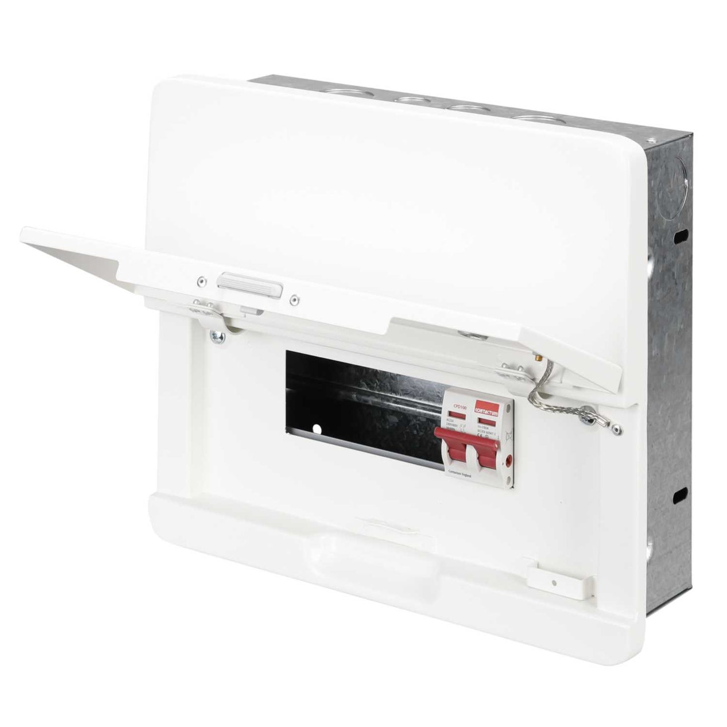 Contactum 6 Way 80A Isolator Incomer Flush Metal Clad Consumer Unit