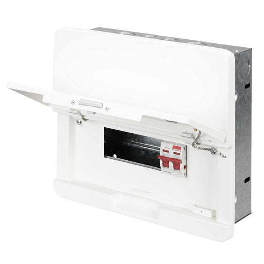Contactum 6 Way 80A Isolator Incomer Flush Metal Clad Consumer Unit