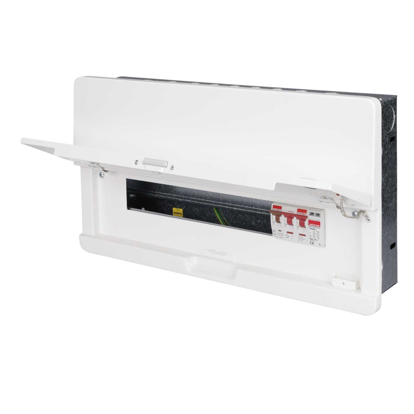 Contactum 14 Way 100A Isolator Incomer Flush Metal Clad Consumer Unit with Type 2 SPD