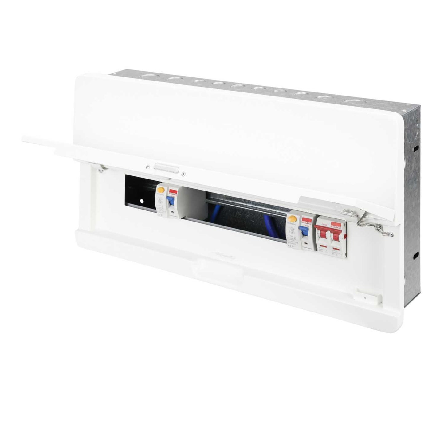 Contactum 14 Way Dual 80A Type A RCD Flush Metal Clad Consumer Unit