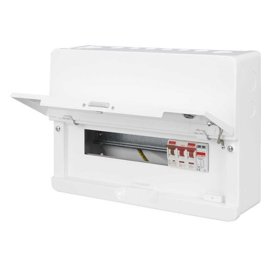 Contactum 10 Way 100A Isolator Incomer Metal Clad Consumer Unit with Type 2 SPD