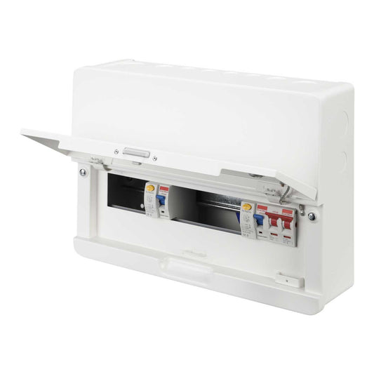 Contactum 10 Way Dual 100A Type A RCD High Integrity Metal Clad Consumer Unit