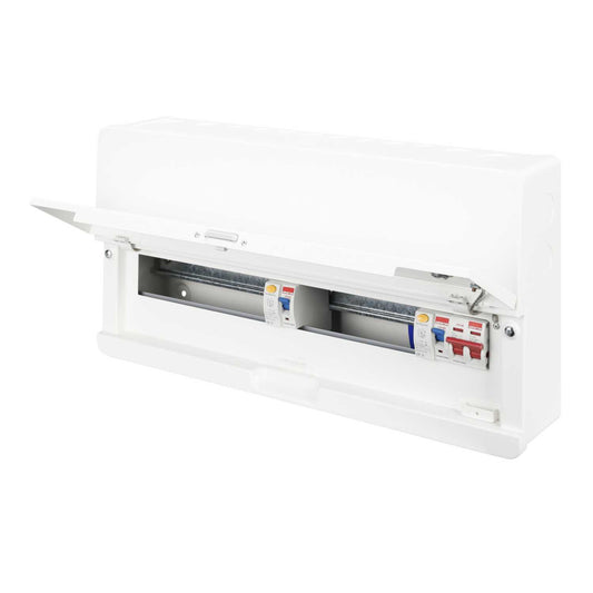 Contactum 18 Way Dual 100A Type A RCD High Integrity Metal Clad Consumer Unit