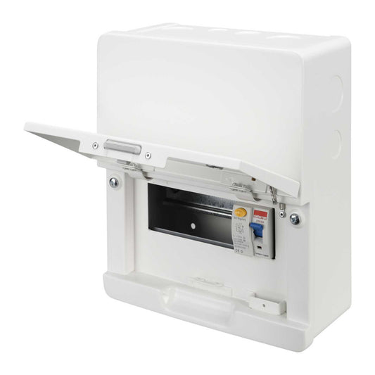 Contactum 6 Way 80A 30mA Type A RCD Incomer Metal Clad Consumer Unit