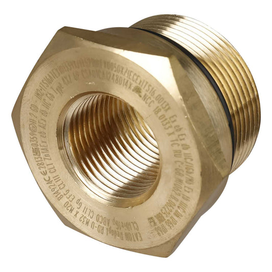 M32 Male x M20 Female EXD / EXE Brass Reducer (Sold in 1's)