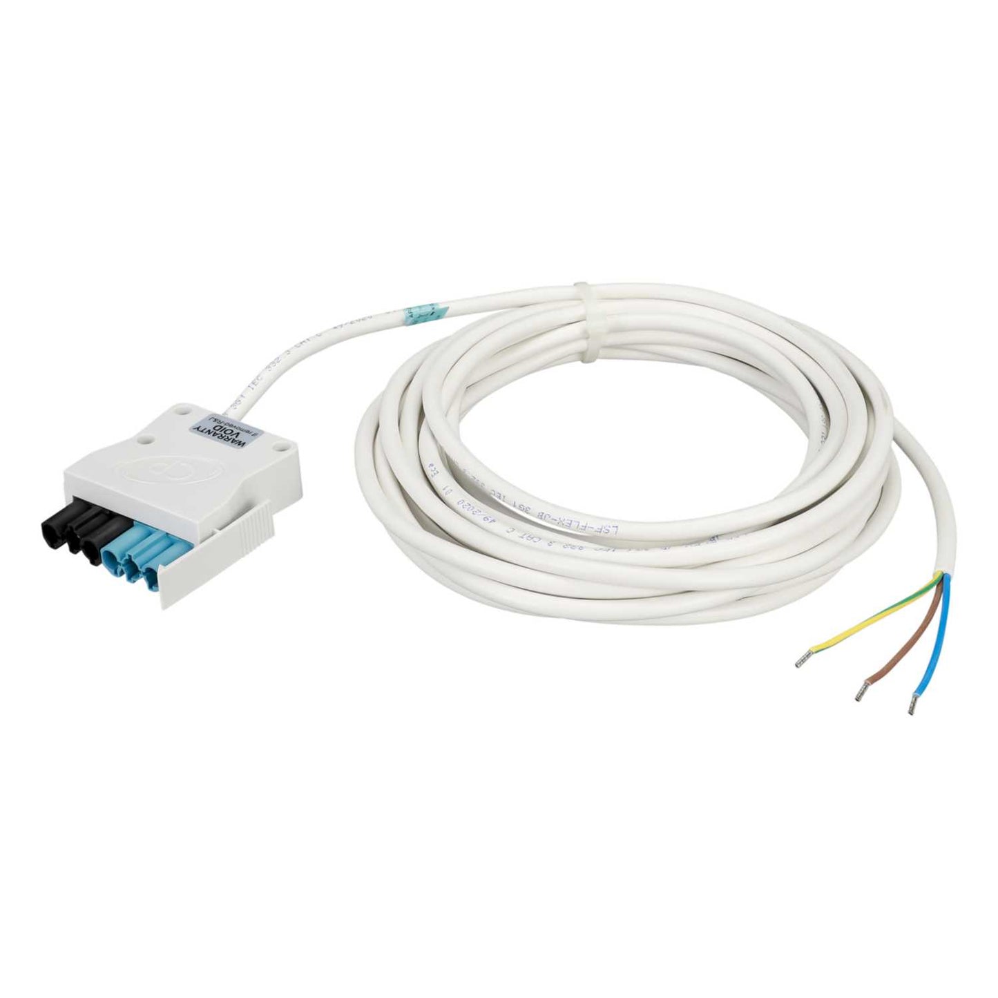 CP Electronics Legrand Vitesse 8m 3 Core Luminaire Lead White Plug Black / Blue Coded
