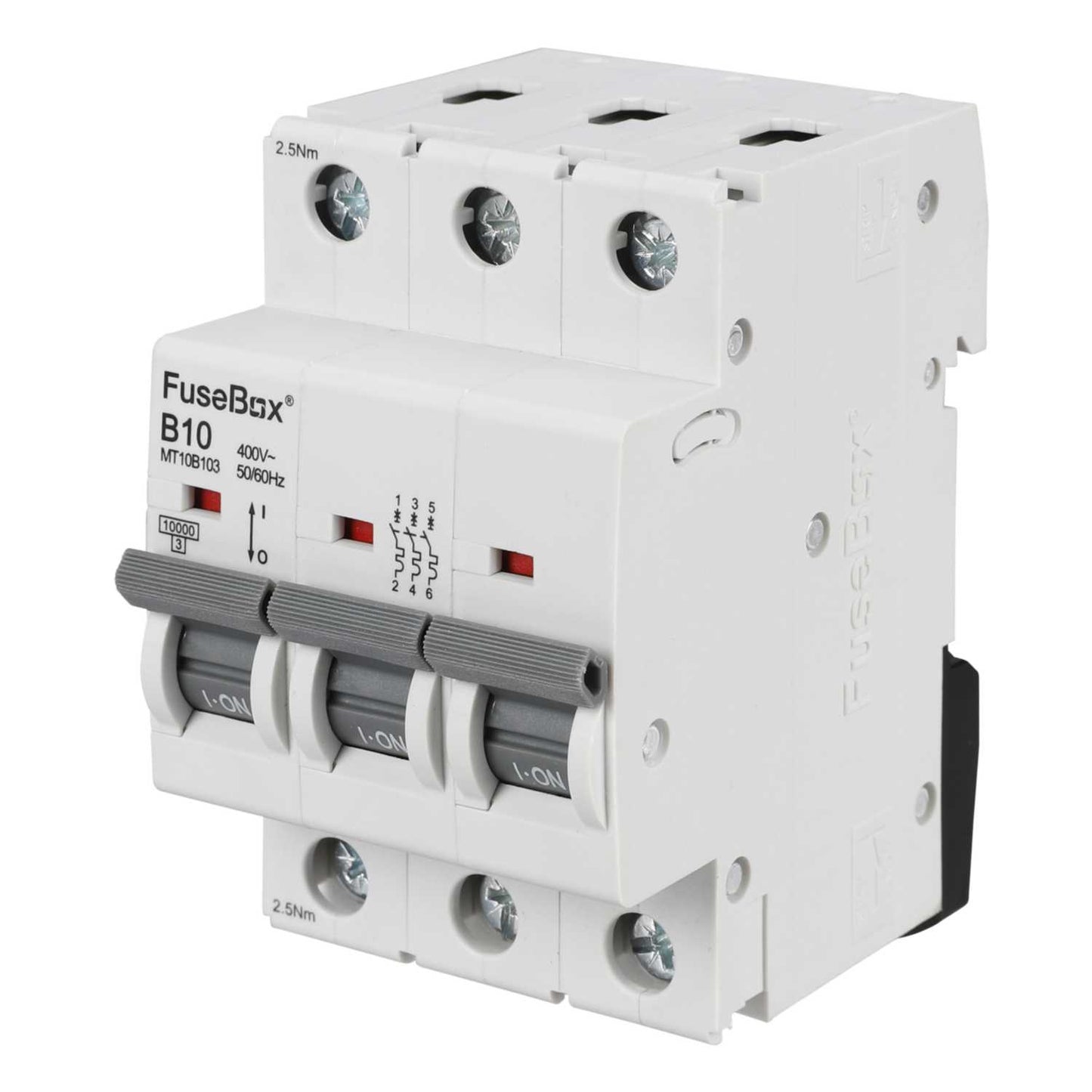 Fusebox 10A Triple Pole 10kA B Curve MCB