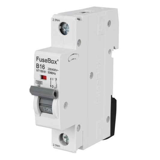 Fusebox 16A Single Pole 10kA B Curve MCB