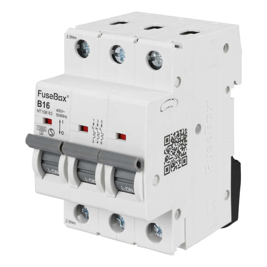 Fusebox 16A Triple Pole 10kA B Curve MCB