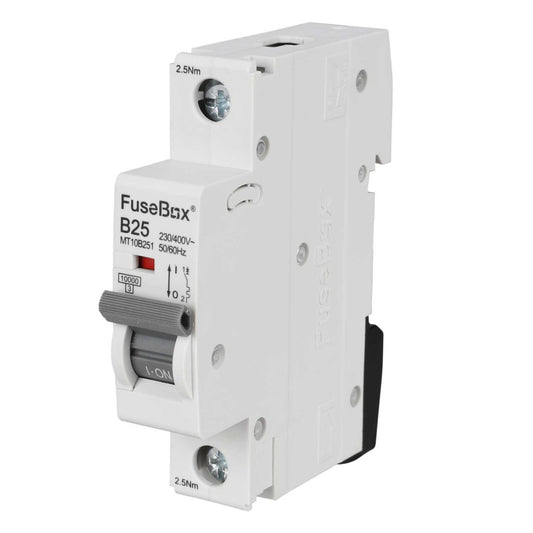 Fusebox 25A Single Pole 10kA B Curve MCB
