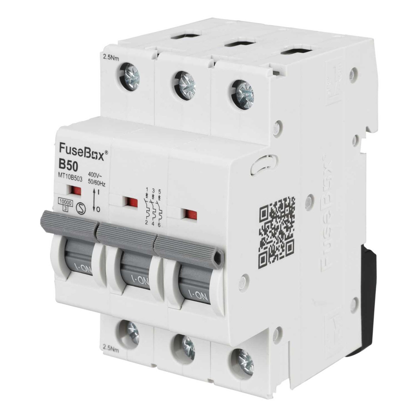 Fusebox 50A Triple Pole 10kA B Curve MCB