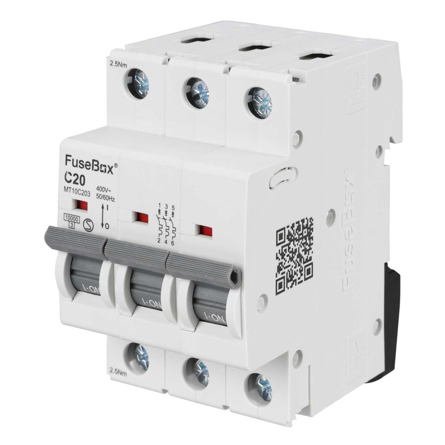 Fusebox 20A Triple Pole 10kA C Curve MCB