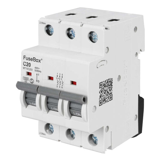 Fusebox 20A Triple Pole 10kA C Curve MCB