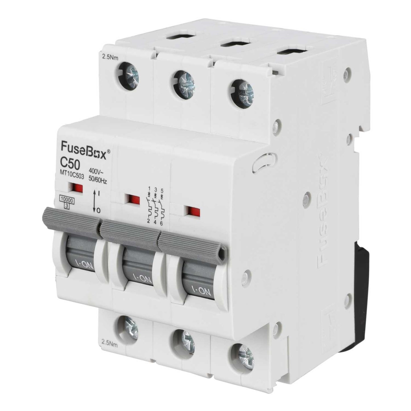 Fusebox 50A Triple Pole 10kA C Curve MCB