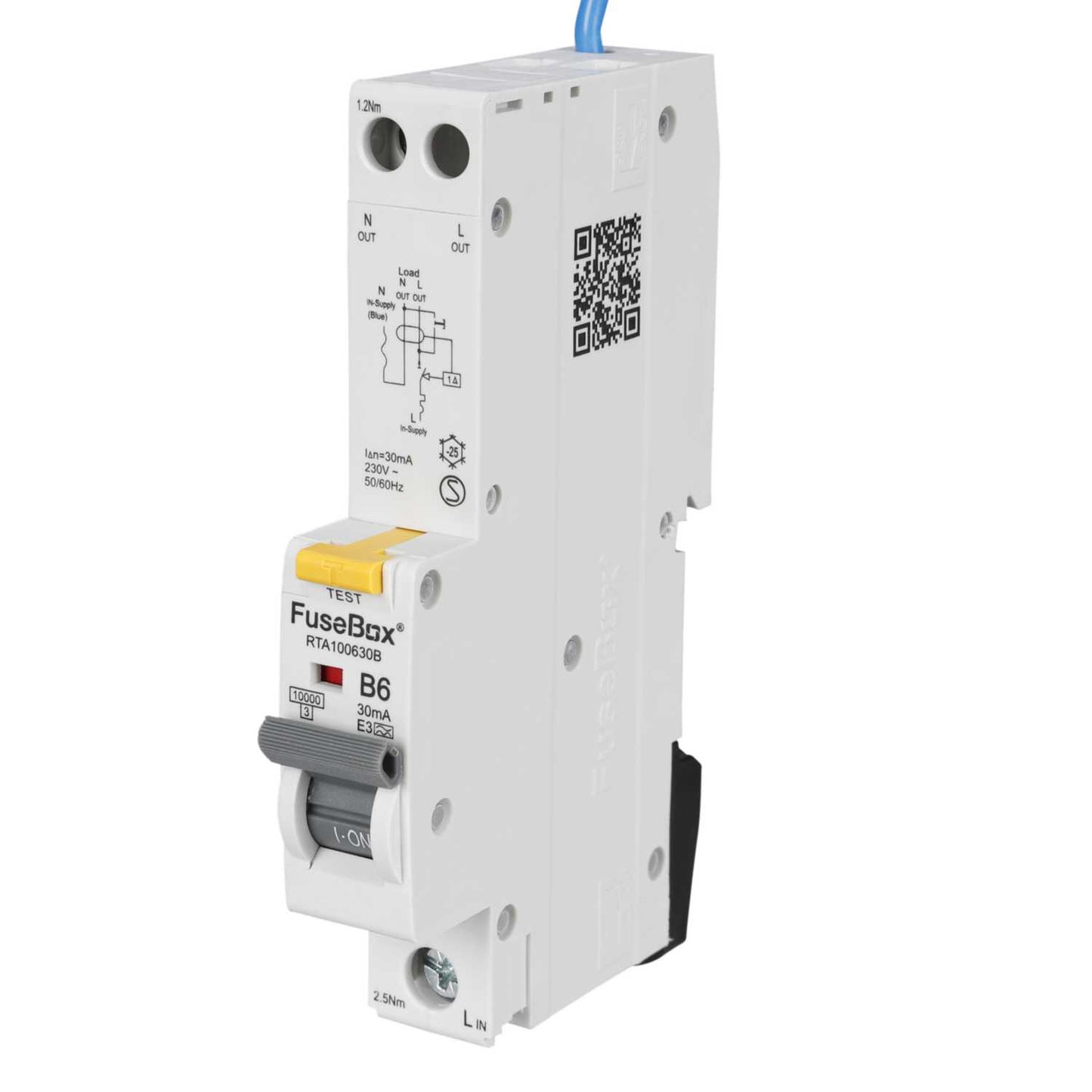 Fusebox 6A 1P+N 1 Module B Curve 10kA 30mA Type A Rcbo