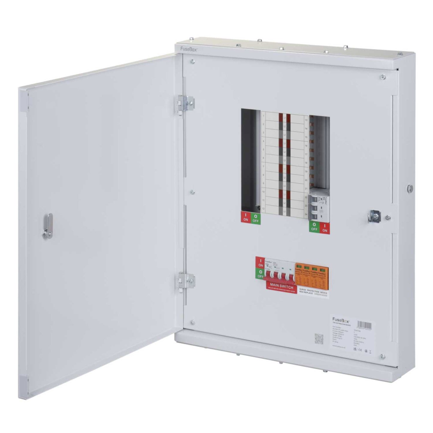 Fusebox 7 Way 125A TP+N Type B Distribution Board with Incomer and Type 2 SPD