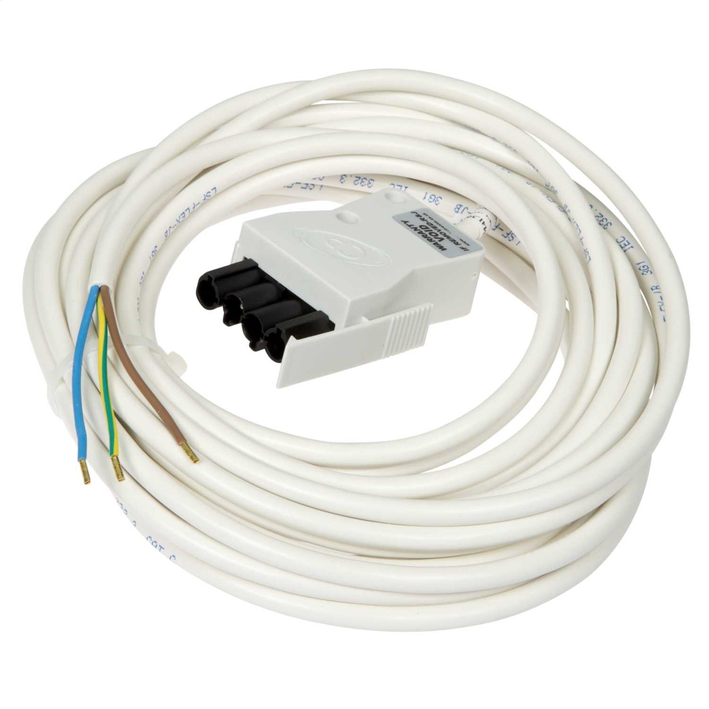 CP Electronics Legrand Vitesse 8m 3 Core Luminaire Lead White Plug