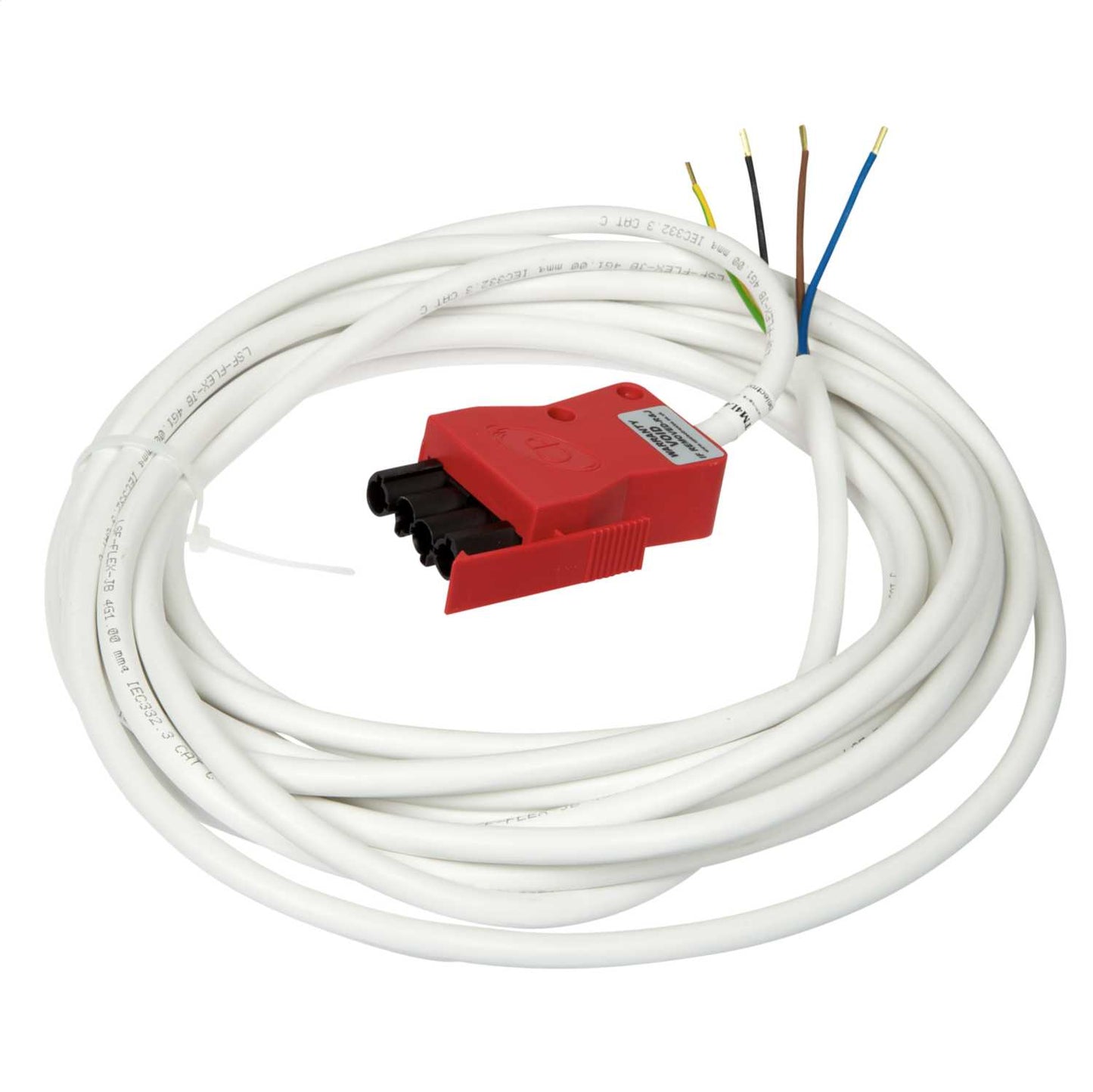 CP Electronics Legrand Vitesse 8m 4 Core Luminaire Lead Red Plug