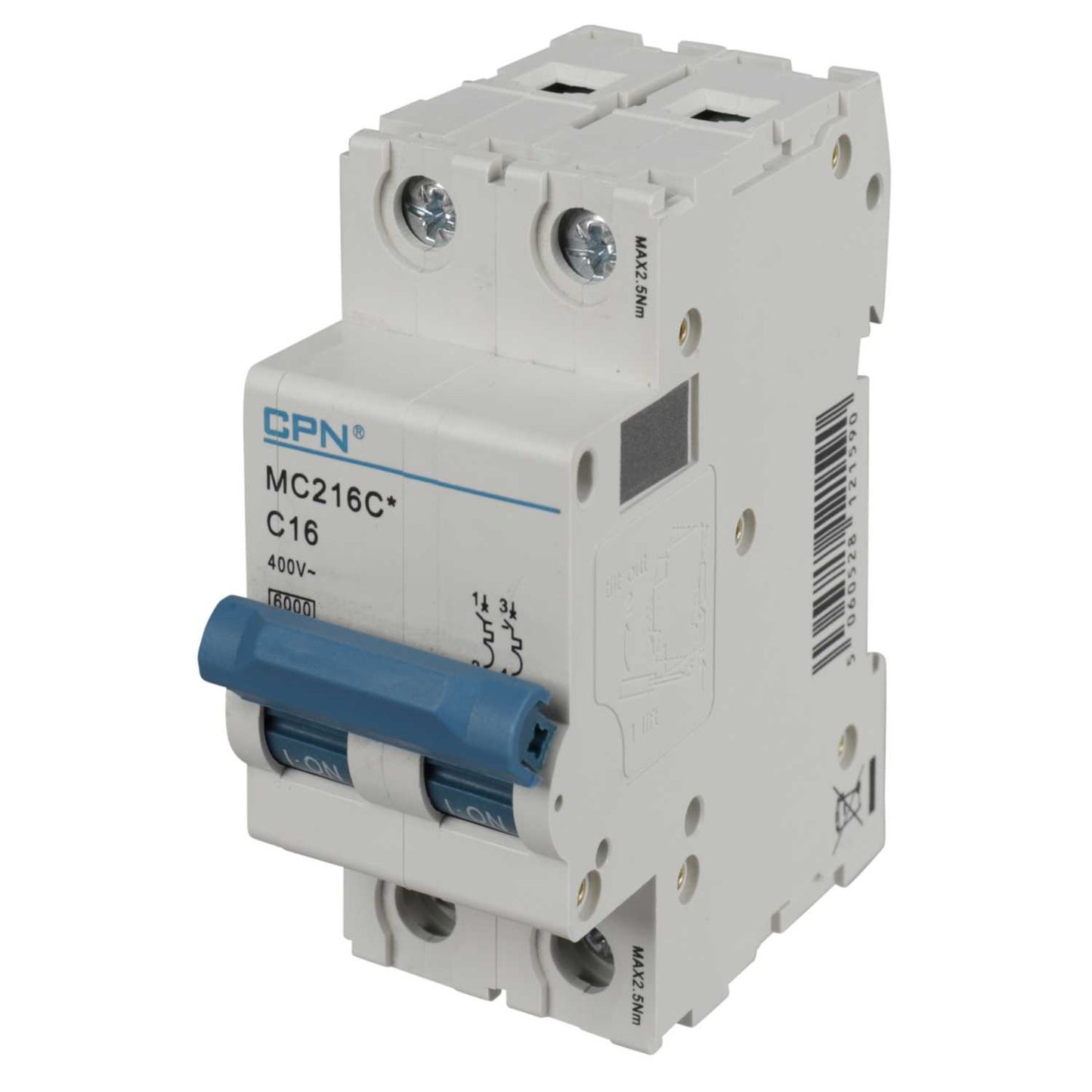 Cudis MC 16A Double Pole 6kA C Curve MCB