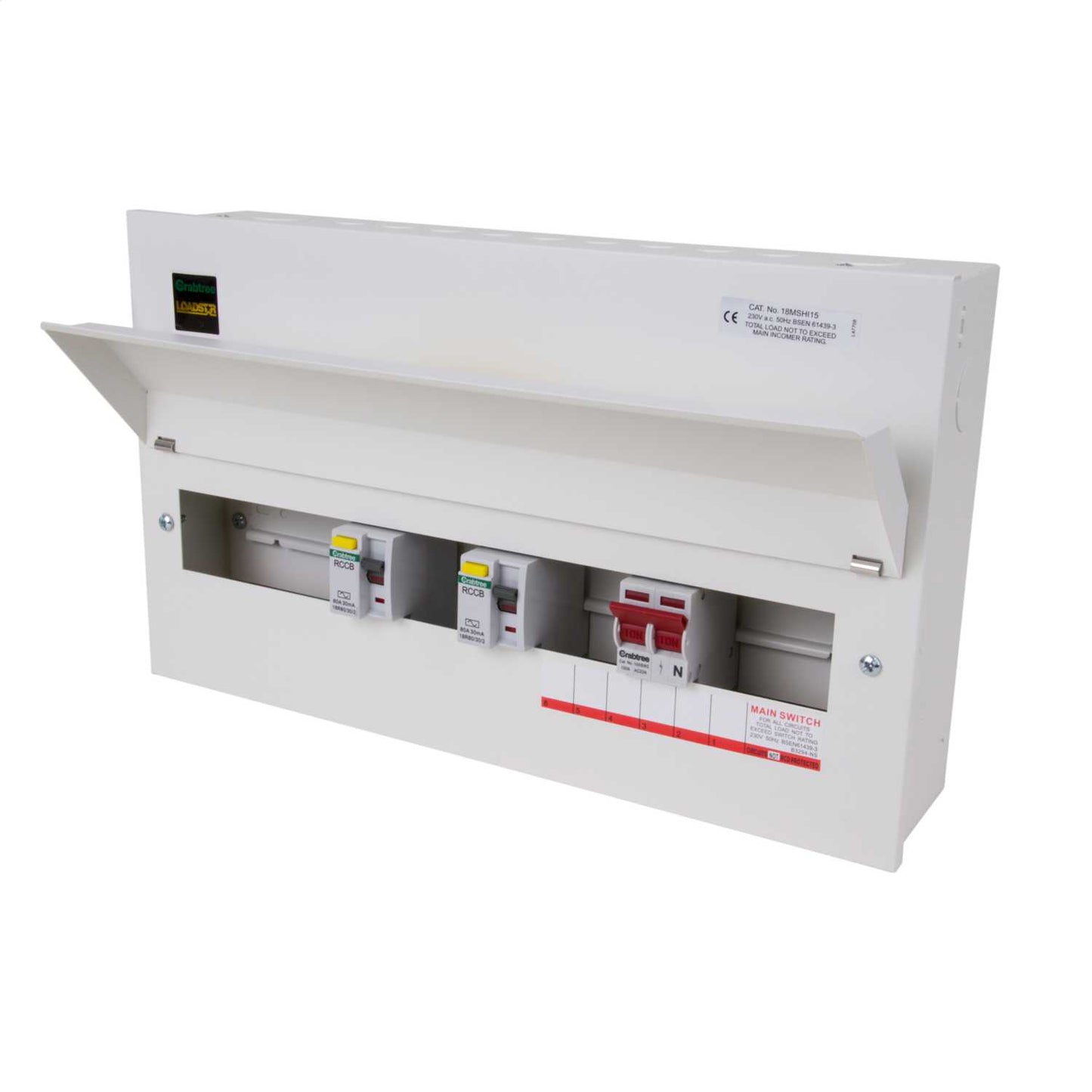 Crabtree Loadstar 15 Way Flexible Dual 80A RCD High Integrity Metal Clad Consumer Unit