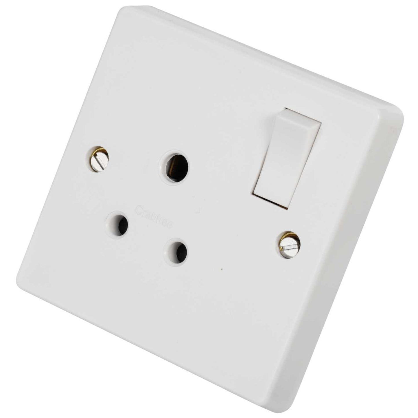 Crabtree 5A 1 Gang Single Shuttered Switched Socket White
