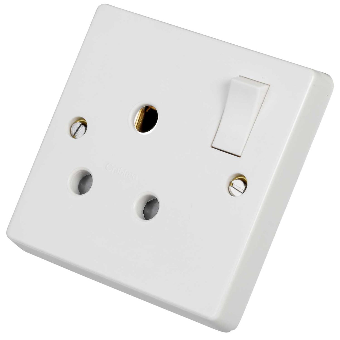 Crabtree 15A 1 Gang Single Shuttered Switched Socket White