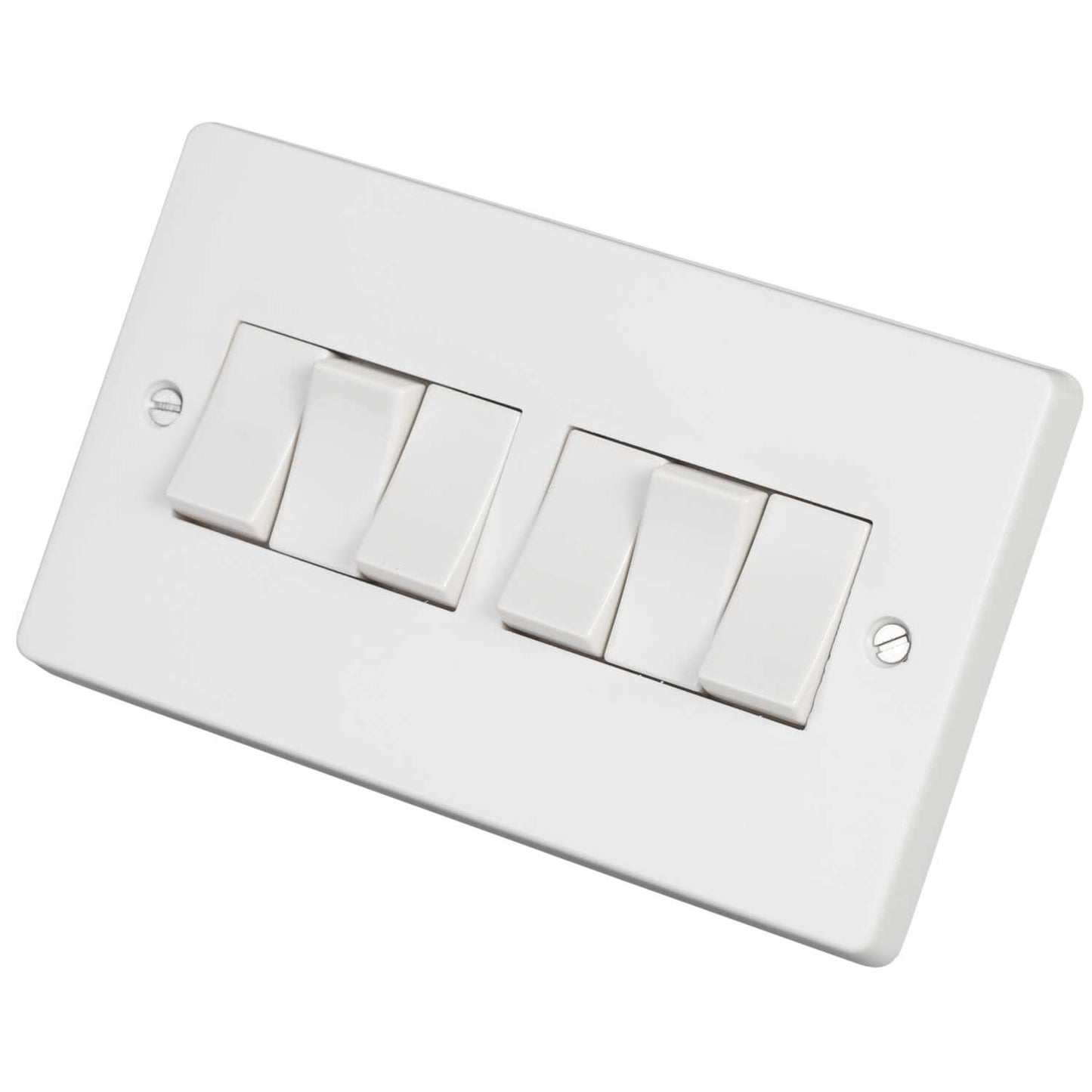 Crabtree 10A 6 Gang 2 Way Light Switch White