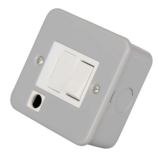 Crabtree 13A DP Switched Fused Spur with Flex Outlet Metal Clad
