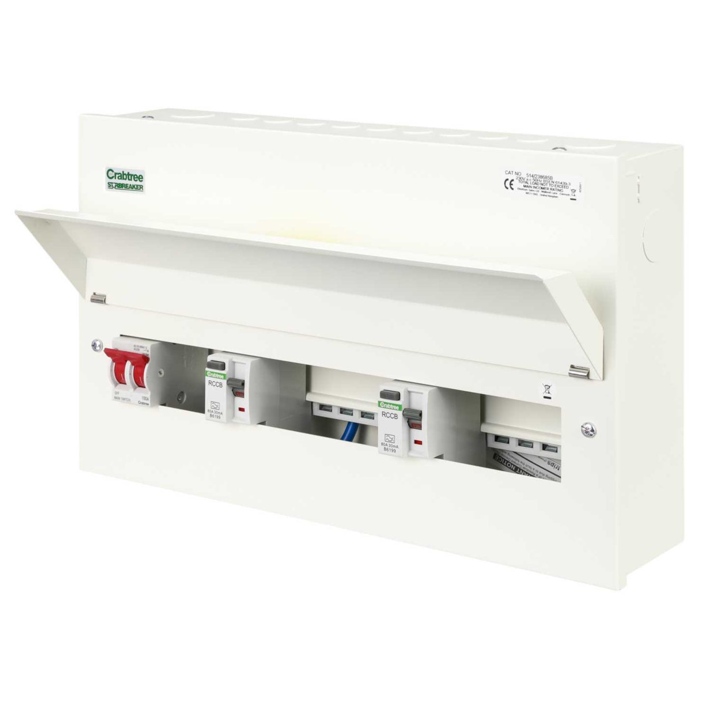 Crabtree Starbreaker 3+6+5 Dual 80A Type A RCD High Integrity Metal Clad Consumer Unit