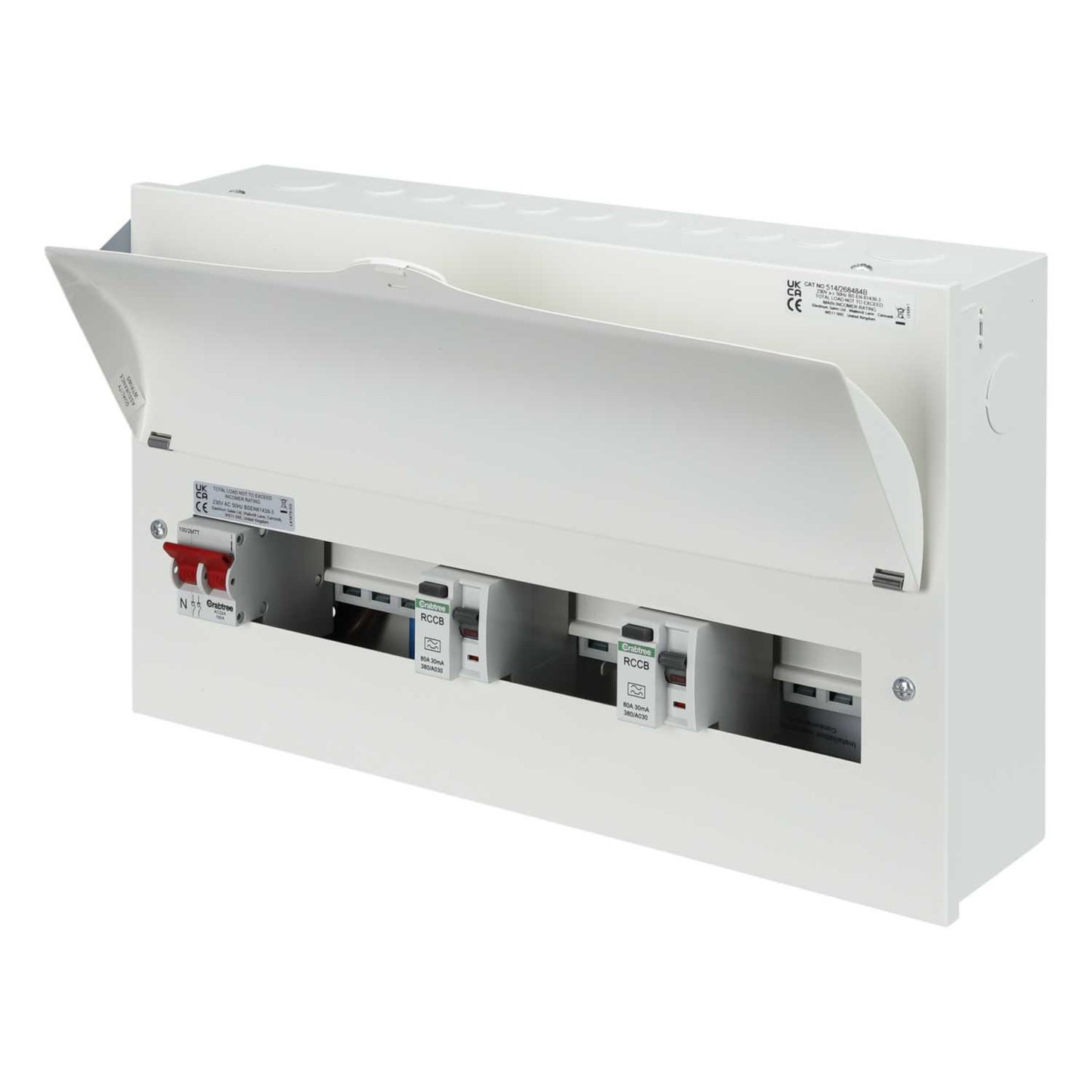Crabtree Starbreaker 6+4+4 High Integrity Dual 80A Type A RCD Metal Clad Consumer Unit