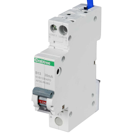 Crabtree 13A 1P+N 1 Module B Curve 6kA 30mA Type A Afdd Combined Rcbo