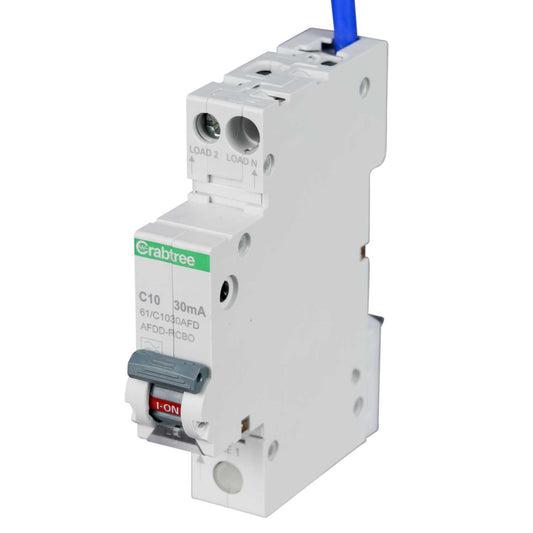 Crabtree 10A 1P+N 1 Module C Curve 6kA 30mA Type A Afdd Combined Rcbo