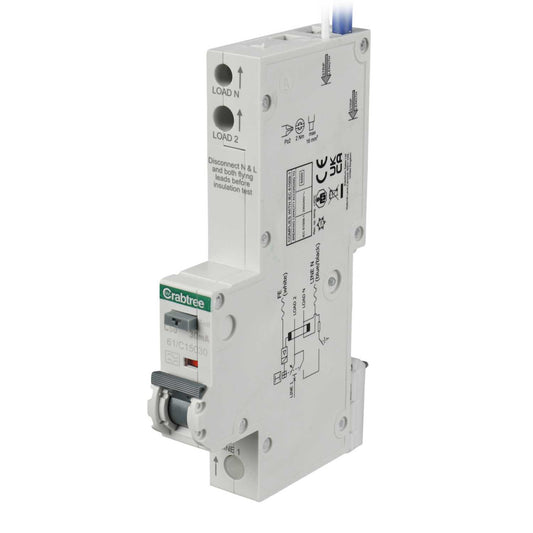 Crabtree Starbreaker 50A 1P+N 1 Module C Curve 6kA 30mA Type A Rcbo