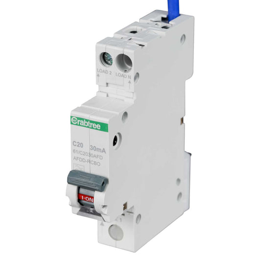 Crabtree 20A 1P+N 1 Module C Curve 6kA 30mA Type A Afdd Combined Rcbo