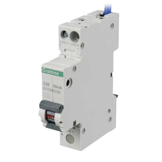 Crabtree Starbreaker 20A 1P+N 1 Module C Curve 6kA 30mA Type A Rcbo