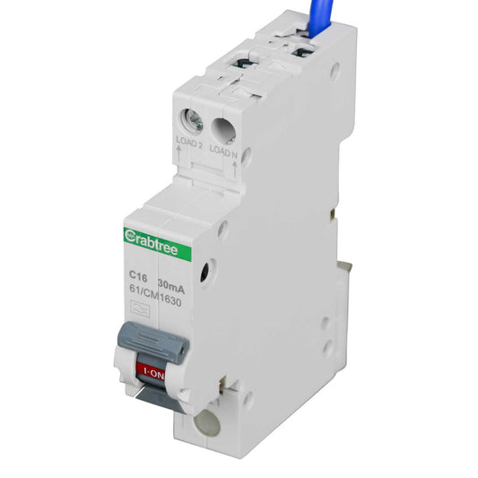 Crabtree Starbreaker 16A 1P+N 1 Module C Curve 6kA 30mA Type A Rcbo