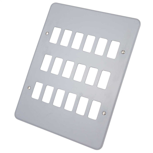 Crabtree 18 Gang Grid Front Plate Metalclad