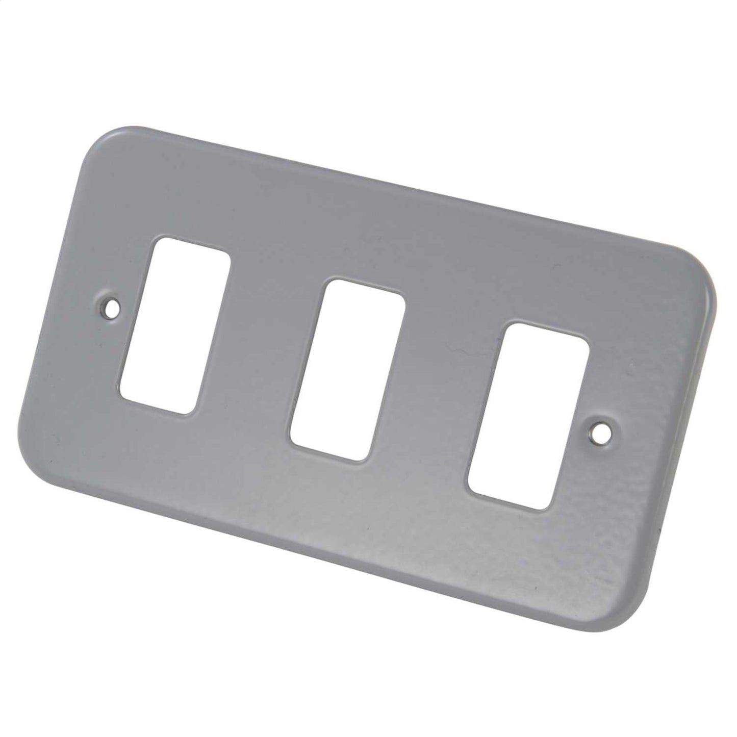 Crabtree 3 Gang Grid Front Plate Metalclad