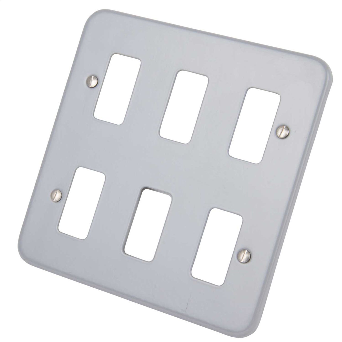 Crabtree 6 Gang Grid Front Plate Metalclad