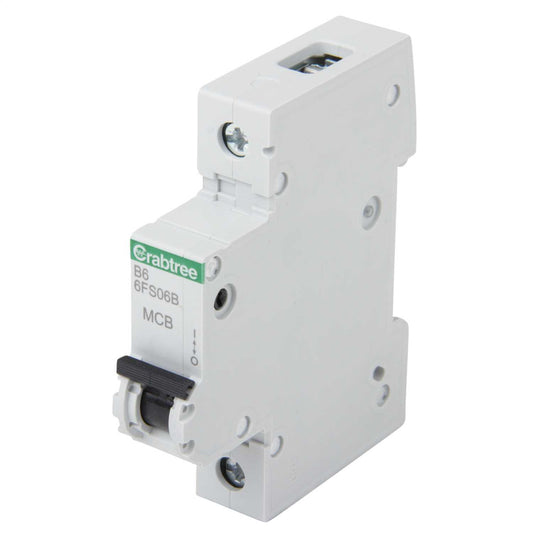 Crabtree Loadstar 6FS 6A Single Pole 6kA B Curve MCB