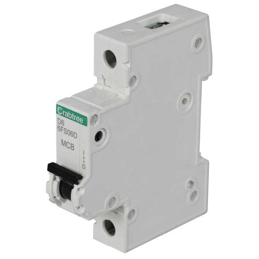 Crabtree Loadstar 6FS 6A Single Pole 6kA D Curve MCB