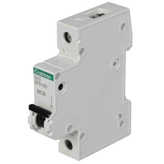 Crabtree Loadstar 6FS 10A Single Pole 6kA D Curve MCB