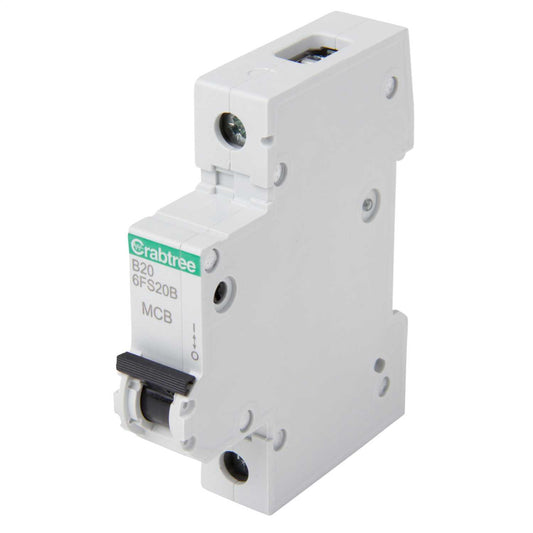 Crabtree Loadstar 6FS 20A Single Pole 6kA B Curve MCB