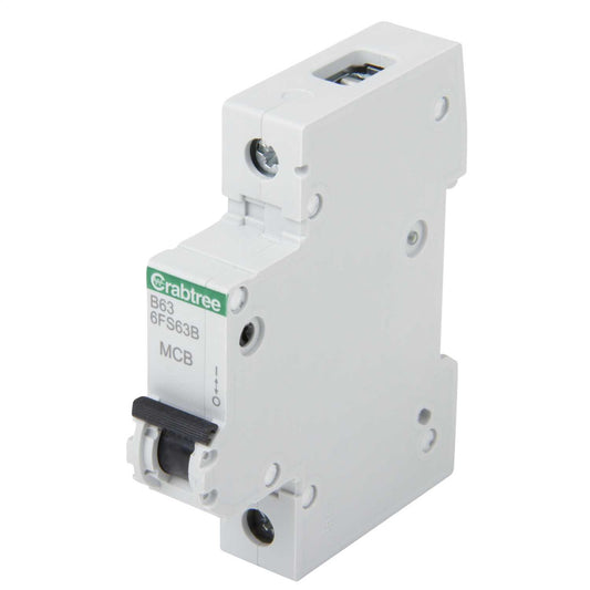 Crabtree Loadstar 6FS 63A Single Pole 6kA B Curve MCB