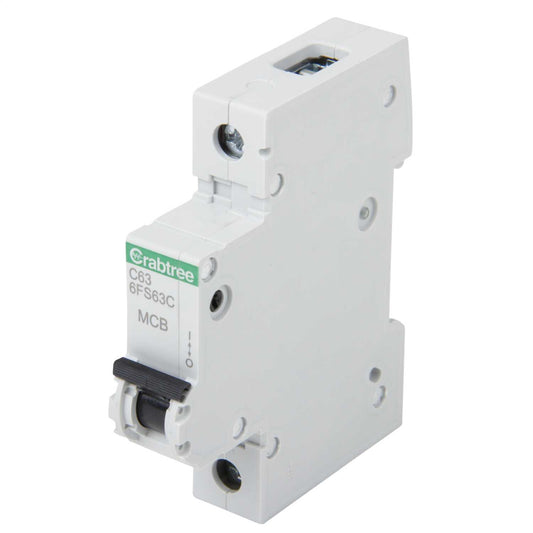 Crabtree Loadstar 6FS 63A Single Pole 6kA Type C MCB