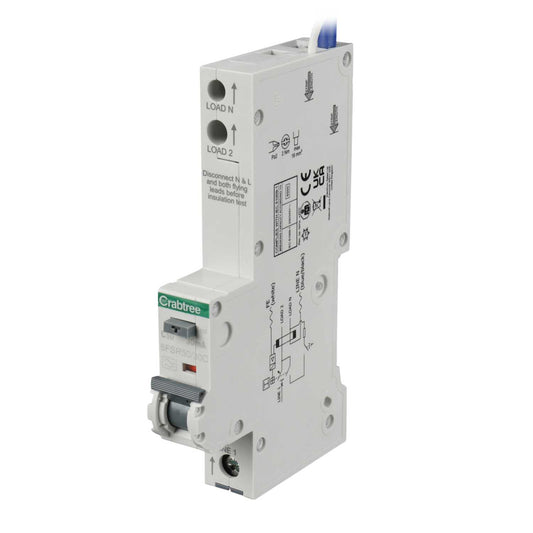 Crabtree Loadstar 50A 1P+N 1 Module C Curve 6kA 30mA Type A Rcbo