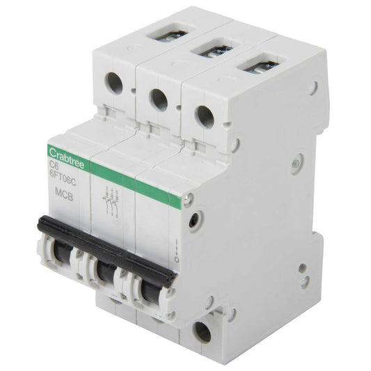 Crabtree Loadstar 6A Triple Pole 6kA C Curve MCB