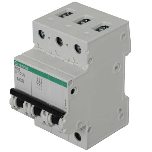 Crabtree Loadstar 20A Triple Pole 6kA B Curve MCB